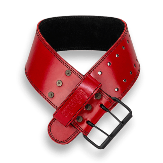 Aesthreadics Custom Red Leather Powerlifting Belt BuiltAthletics