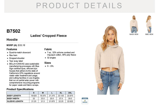 Cropped Fleece Hoodie