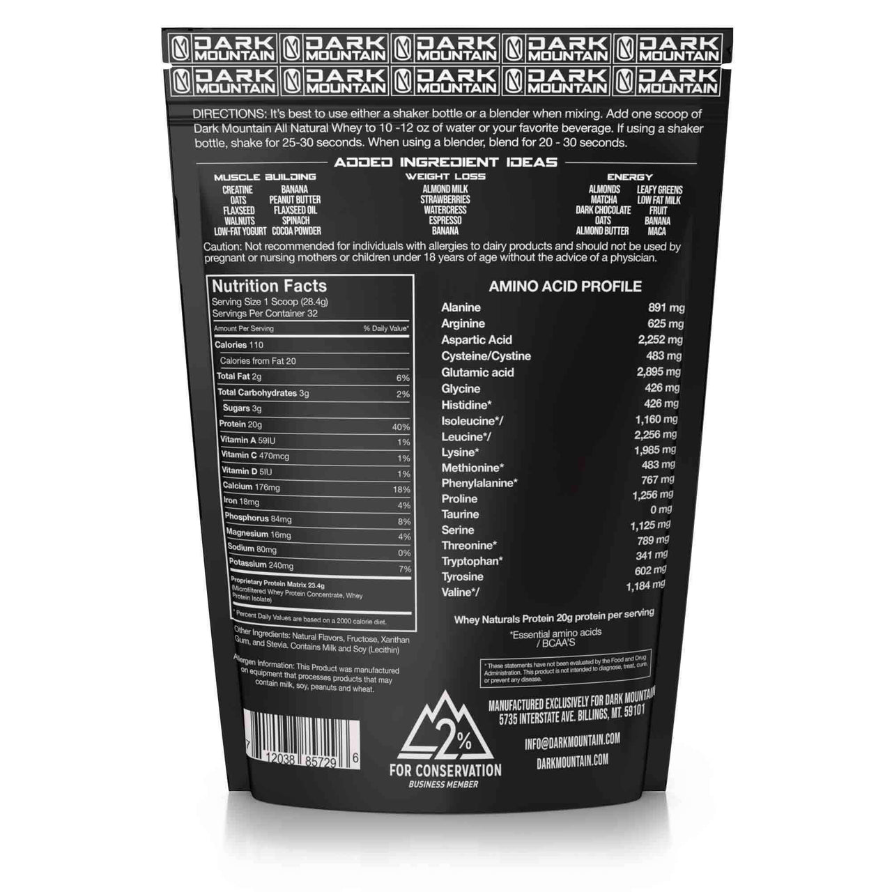 Dark Mountain Chocolate Grass Fed Whey Protein BuiltAthletics