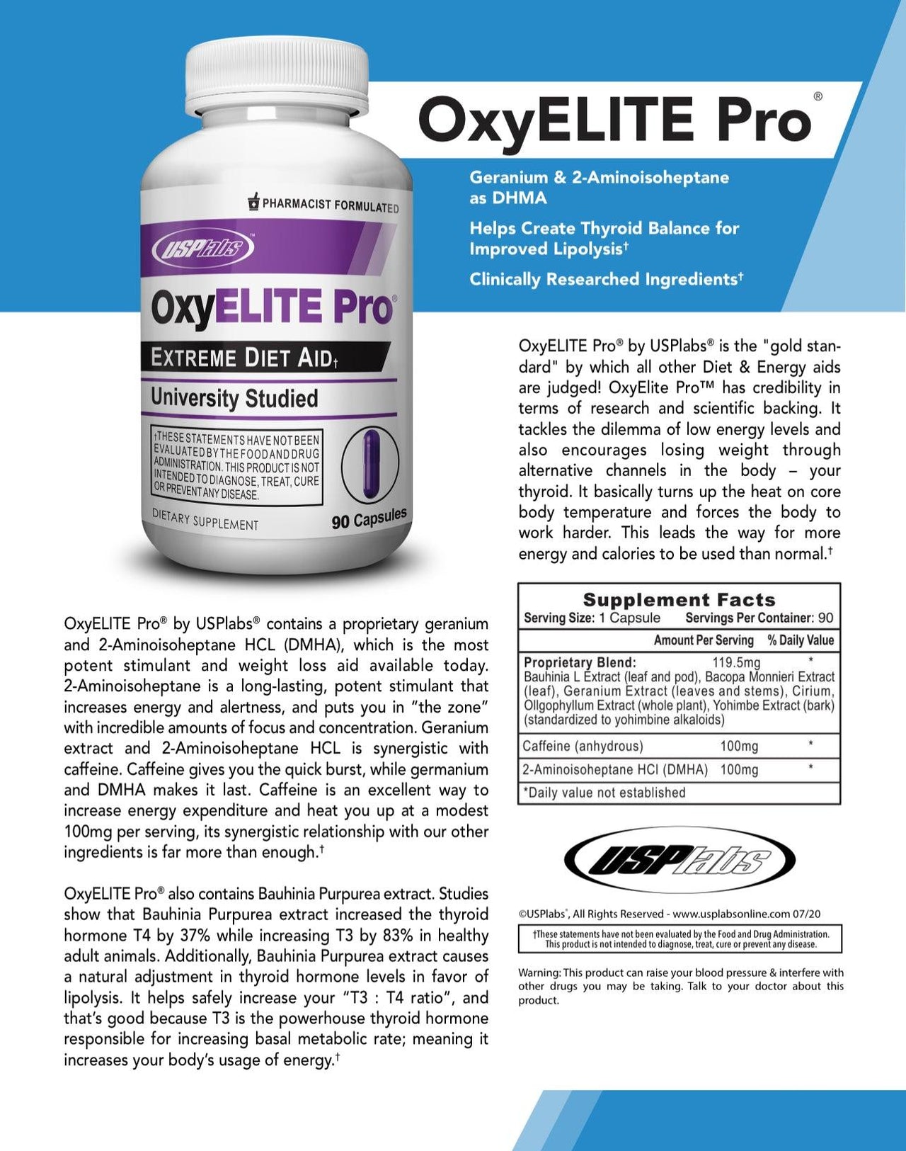 USPLabs | OxyElite Pro | Extreme Diet Aid (90 Caps)