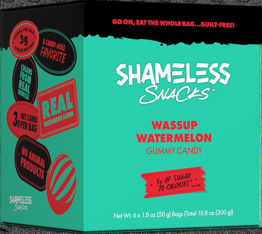 Shameless Snacks Gummy Candy 6box Wassup Watermelon