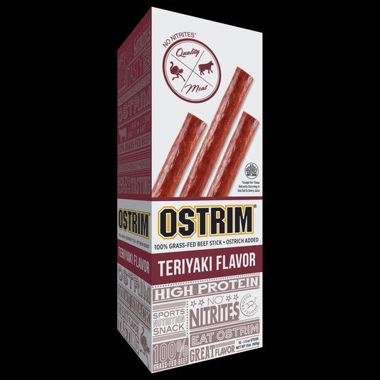 Ostrim Grass Fed Beef/Ostrich Snack Stick-Teriyaki 10box