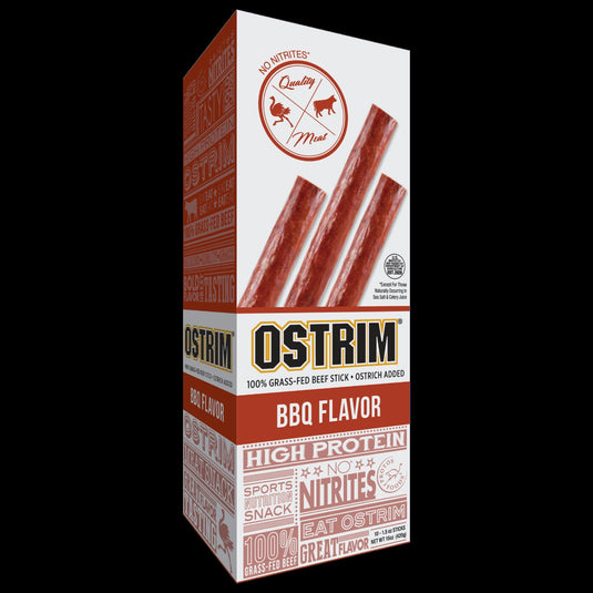 Ostrim Grass Fed Beef/Ostrich Snack Stick-BBQ 10box