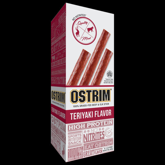 Ostrim Grass Fed Beef/Elk Snack Stick-Teriyaki 10box