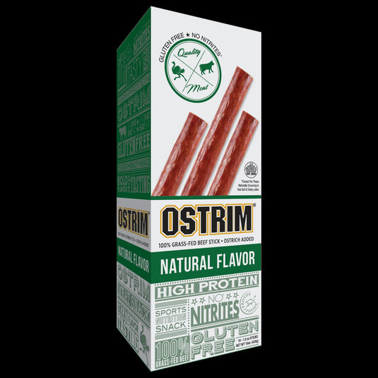 Ostrim Grass Fed Beef/Ostrich Snack Stick-Natural 10box